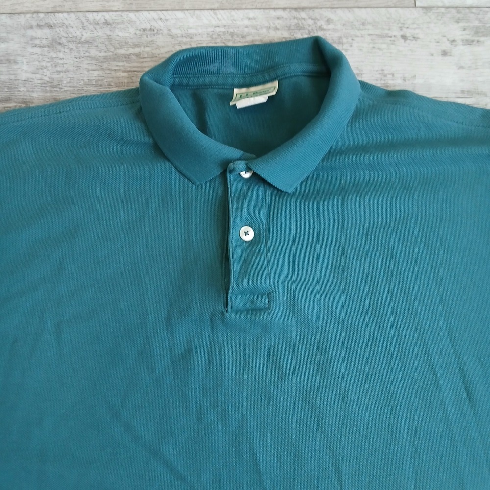 L.L. Bean Double L Shirts Mens Polo Shirt Cotton Green Size 2XL Tall USA Made
